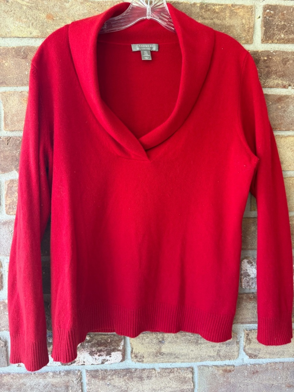 Cashmere by Charter Cub Red Shawl-Collar Women's Sweater